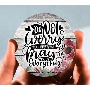 Set‎ of 2 Car Coasters, Pray About Everything Car Coaster, Neoprene Car Coaster